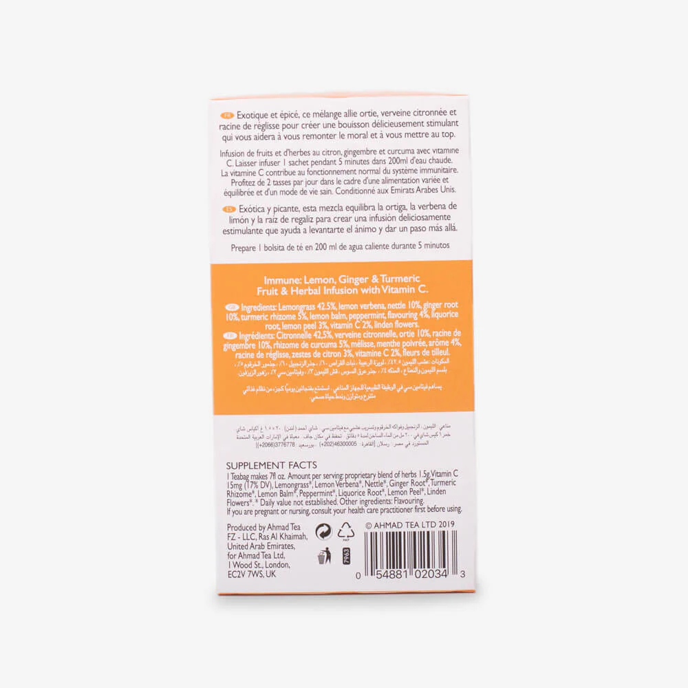 Lemon, Ginger & Turmeric "Immune" Infusion Tea - 6 x 20 Teabags Subscription - Image 8