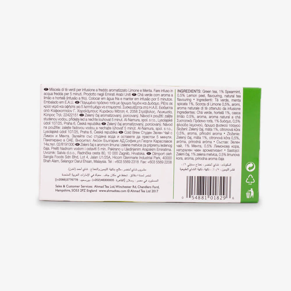 Lemon & Mint Cold Brew Iced Green Tea - 6 x 20 Teabags Subscription - Image 6