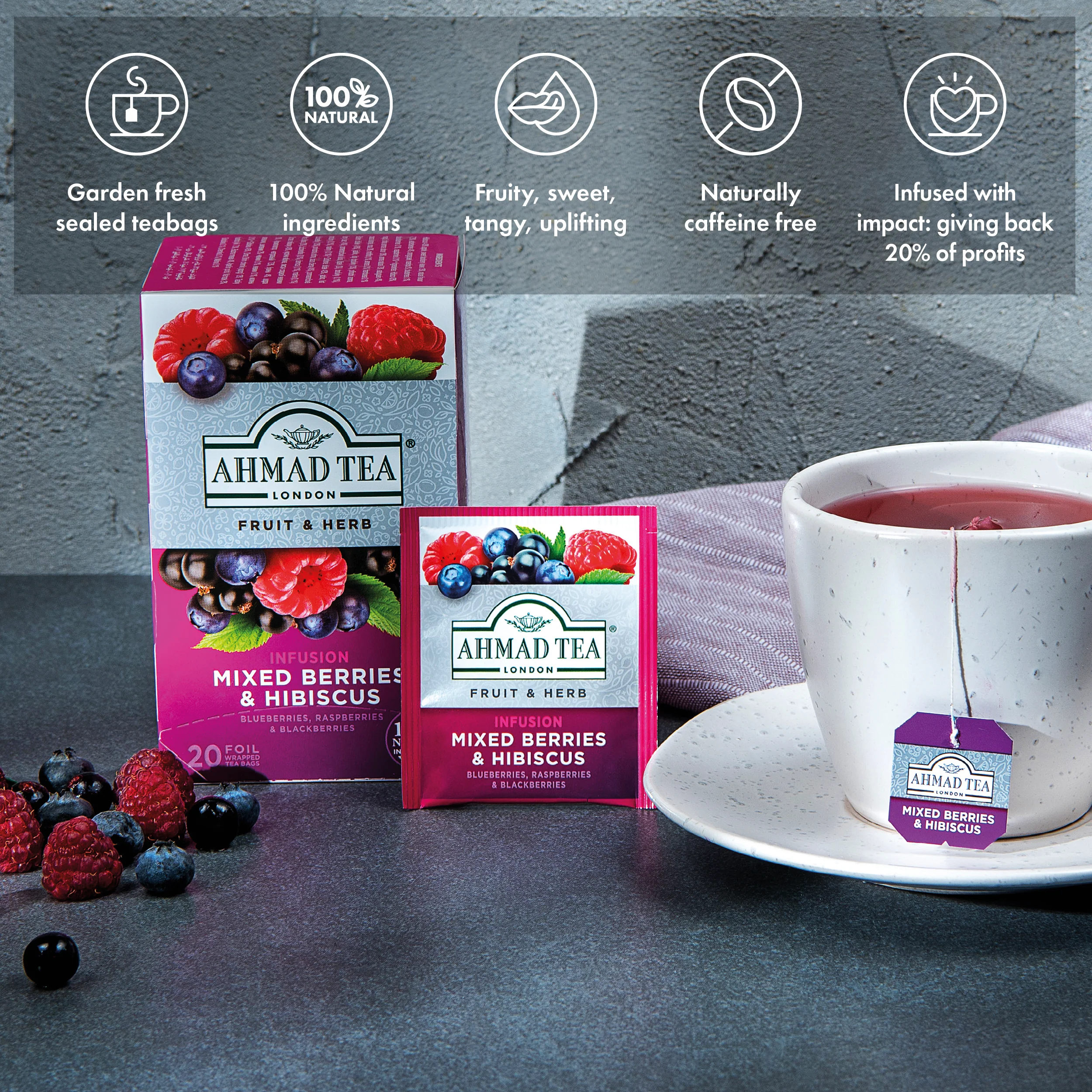 Mixed Berries & Hibiscus Infusion - Teabags - Image 3