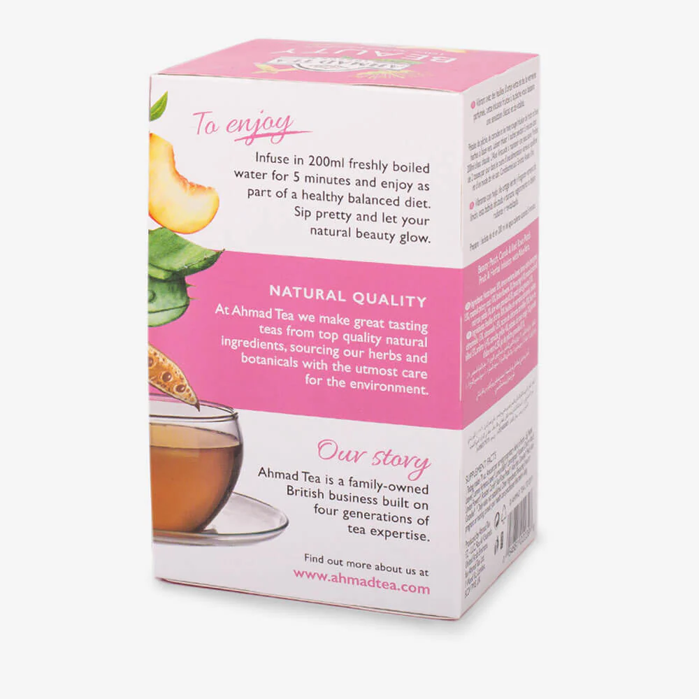 Peach, Carob & Rose Petals "Beauty" Infusion - Teabags - Image 5
